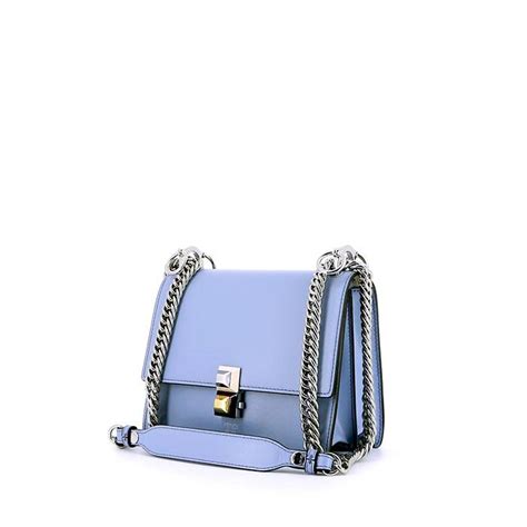 fendi kan i bag medium blue|Fendi canvas shoulder bag.